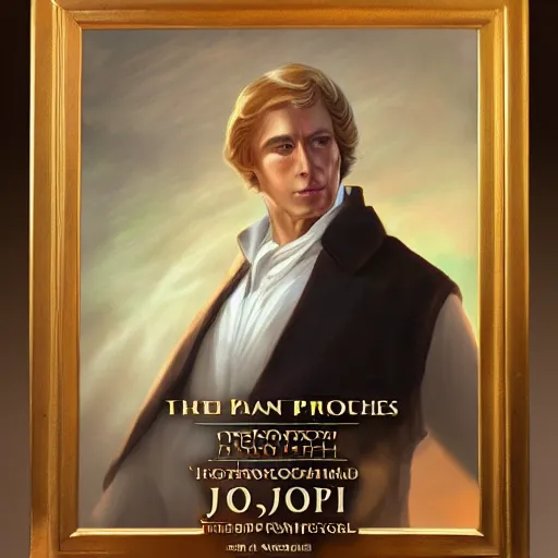 Image similar to mormon prophet, joseph smith, holding up the gold plates, conceptart, trending on artstation