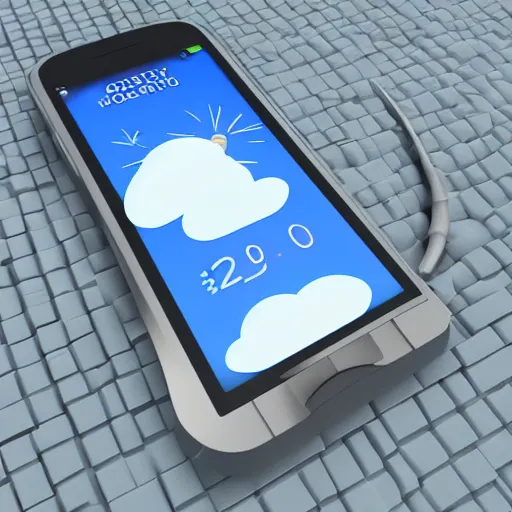 Image similar to icon for weather app, 3 d render, very detailed