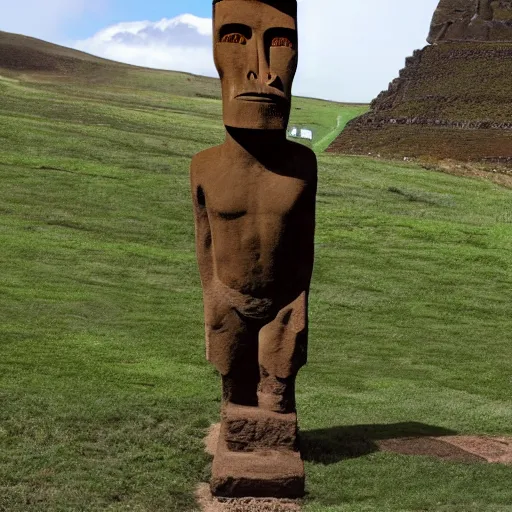 Prompt: elon musk as easter island statue