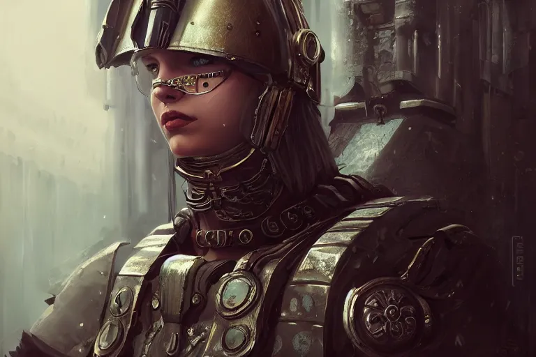 Image similar to cyberpunk roman legionaire, elegant, highly detailed, highly detailed, sharp focus, illustration, beautiful, trending on artstation, artwork by wlop