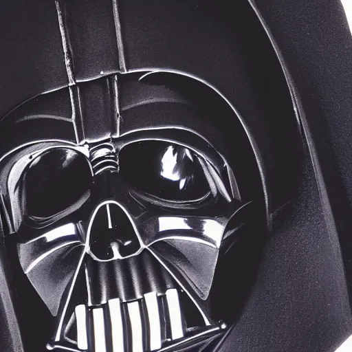 Prompt: closeup photo of the skull of darth vader