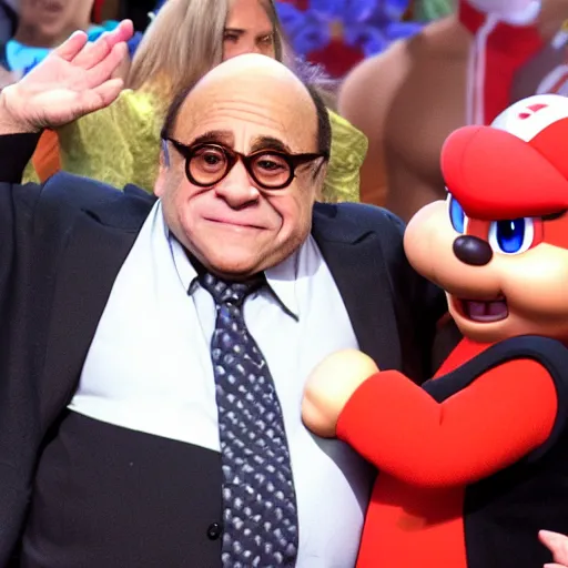 Prompt: Danny DeVito in Super Smash Brothers Ultimate, 4k HDR