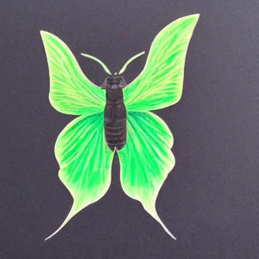 Prompt: black paper luna moth - 9