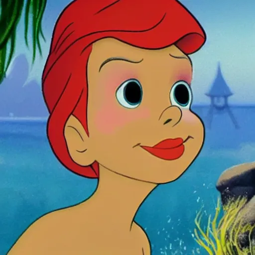 Prompt: Sajid Javid as (Ariel The Little Mermaid), Disney cartoon, tail fin