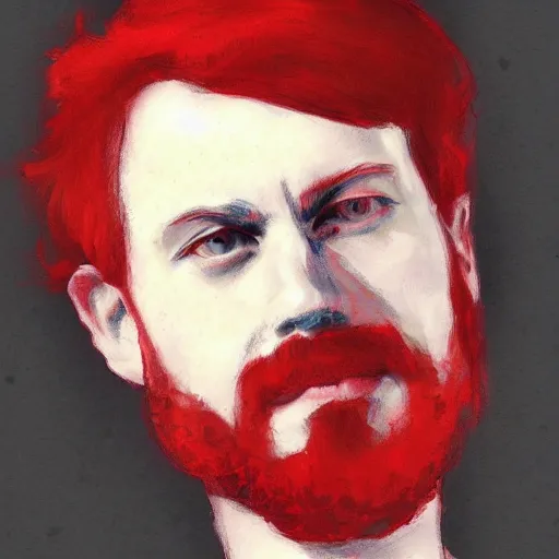 Prompt: a red headed man, sketch, art, portrait,