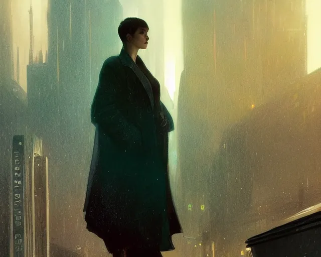 Image similar to 2 0 1 8 blade runner movie still girl look at the cityscape from roof perfect face fine realistic face pretty face neon puffy jacket blue futuristic sci - fi elegant by denis villeneuve tom anders zorn hans dragan bibin thoma greg rutkowski ismail inceoglu illustrated sand storm alphonse mucha