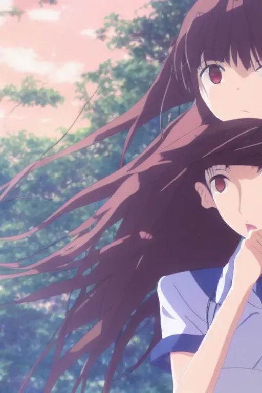 Image similar to A japanese anime high school girl, high detail portrait, Makoto Shinkai kyoto animation