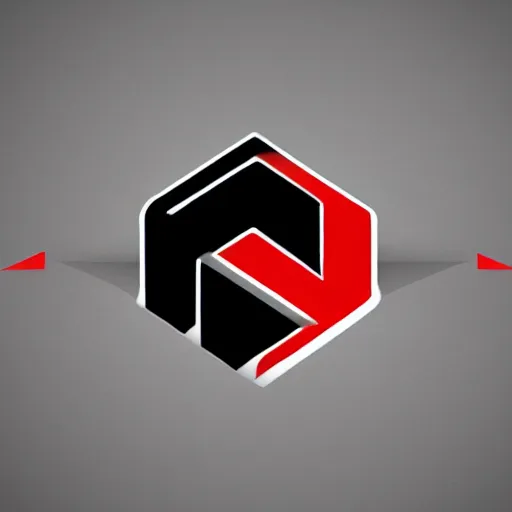 Prompt: A simplistic company logo, black and red