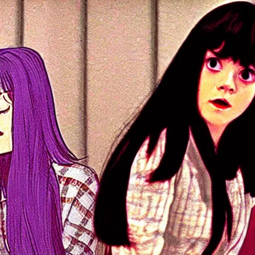 Prompt: Movie Still of Emma Watson as Tomie by Junji Ito