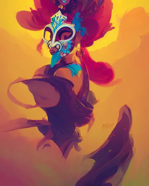 Prompt: masquerade mask princess, by anton fadeev, peter mohrbacher, ross tran, artgerm