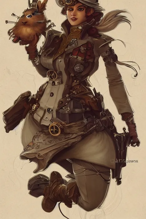 Prompt: anthropomorphic hamster as steampunk half - cyborg, western gunslinger, high fantasy, dnd, smooth, sharp focus, illustration, highly detailed, digital painting, artstation, concept art, by disney animation, rossdraws, alphonse mucha, frank fanzzeta, collectible card art