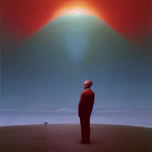 Image similar to elon musk as a zdzisław beksinski painting, surreal