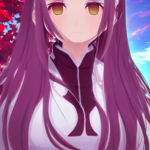 Image similar to beautiful full body image of archer tohsaka illya chloe caster merged together into one eternal being defining the universe, zerg overlord, high details, high resolution, | | very very anime!!!, fine - face, realistic shaded perfect face, fine details. anime. realistic shaded lighting