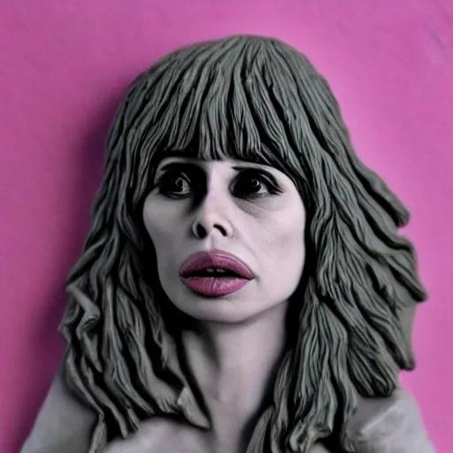 Prompt: rosanna arquette made out of polymer clay detailed sculpture trending on artstation