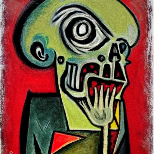 Prompt: zombie in the style of picasso