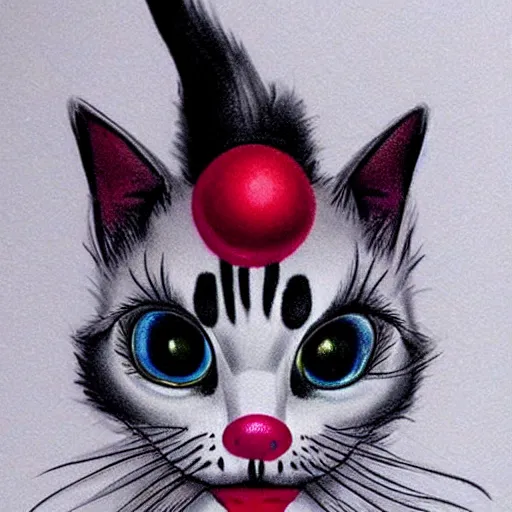 Image similar to clown cat tattoo design