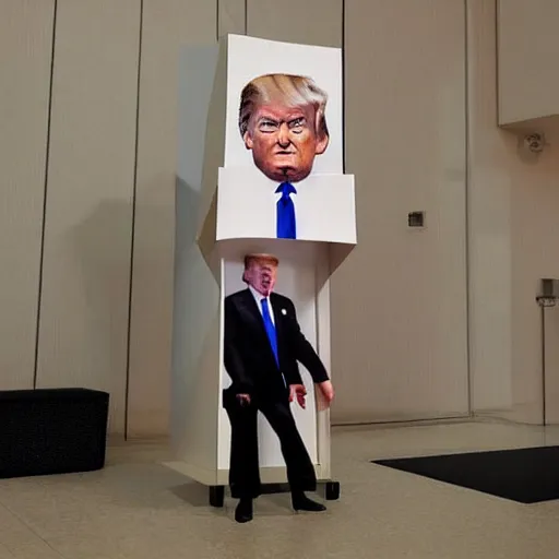 Image similar to pop-up art of Trump wearing diapers