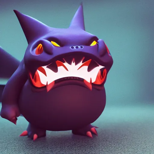 Image similar to photography of a realistic gengar animal, ultra detailed, 8 k, cinematic lighting, natural background, trending on artstation, pokemon