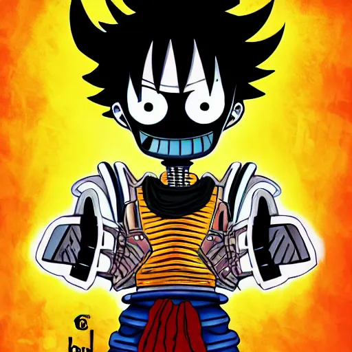 Prompt: alien robot luffy, thief, photography, by greg