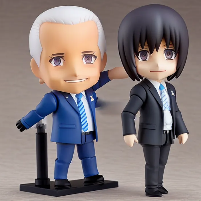 Prompt: joe biden, an anime nendoroid of joe biden, figurine, detailed product photo