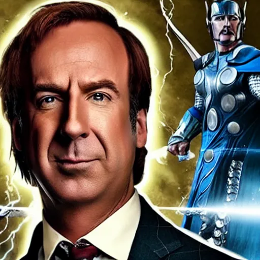 Prompt: Saul Goodman as Thor, MCU