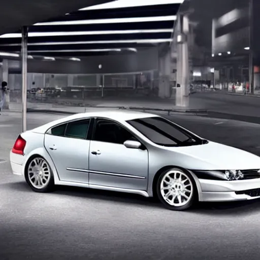 Image similar to renault laguna customized in tokyo, japanese style custom, lightning, wide angle view