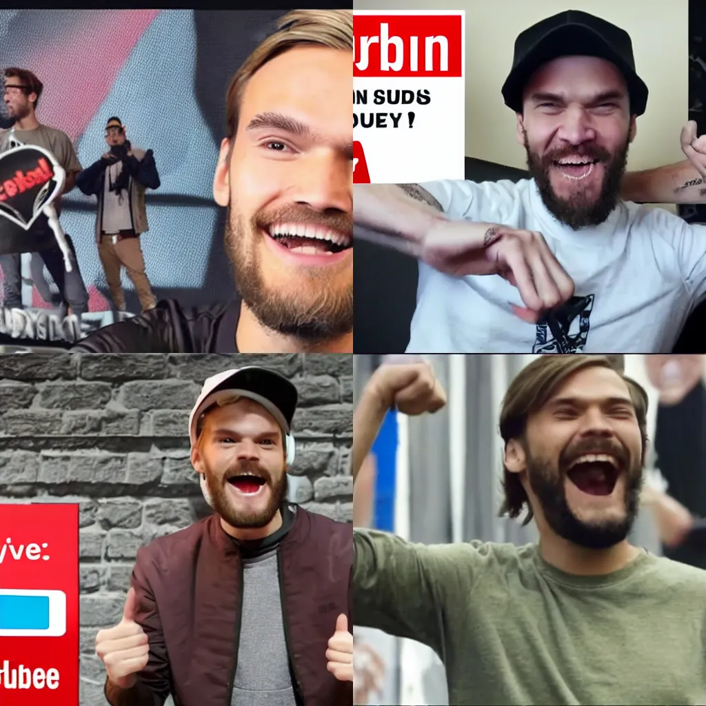 Prompt: Pewdiepie celebrates for 1 billion youtube subscribers