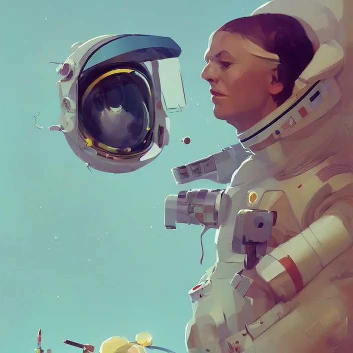 Image similar to a beautiful portrait painting of an astronaut by sergey kolesov and pascal blanche and greg rutkowski andsachin teng. in style of digital art. colorful comic, symmetry, hyper detailed. octane render. trending on artstation