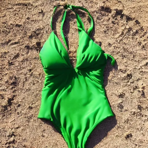 Image similar to avacado in a swimsuit on a beach