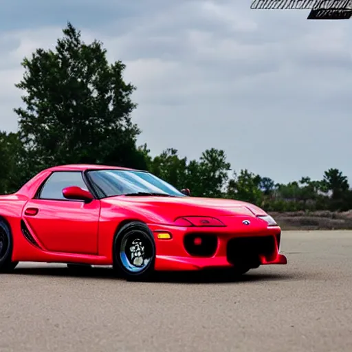 Prompt: toyota supra mixed with a mazda rx 7