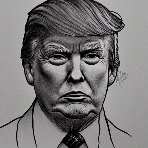 Image similar to donald trump dissection sketch, high detail