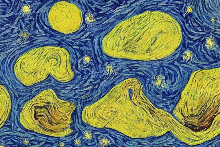 Image similar to eschers metamorphosis as painted by van gogh, detailed, wet brush, poster art