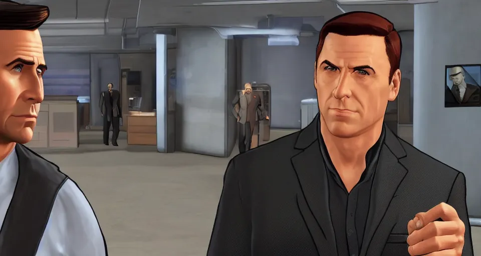 Prompt: Screenshot of Sterling Archer from the show Archer as a 3d NPC in the videogame 'Hitman 3' (2021). Sharpened. 1080p. High-res. Ultra graphical settings.