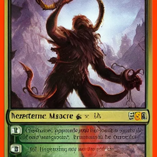 Image similar to mathematician magic the gathering card, overpowered, the gatherer