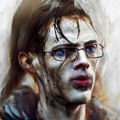 Prompt: portrait of an intellectual zombie in the style of stefan kostic, artstation, concept art, realistic photo