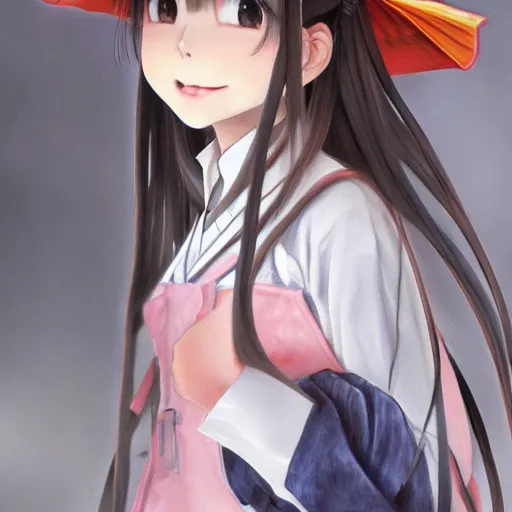 Image similar to dynamic composition, motion, ultra-detailed, incredibly detailed, a lot of details, amazing fine details and brush strokes, colorful and grayish palette, soft and silky smooth, HD semirealistic anime CG professional concept art digital painting, watercolor oil painting of a Japanese schoolgirl wearing school uniform, by a Chinese artist at ArtStation, by Huang Guangjian, Fenghua Zhong, Ruan Jia, Xin Jin and Wei Chang. Realistic artwork of a Chinese videogame, gradients, gentle an harmonic grayish colors.