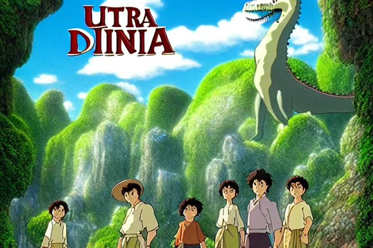 Prompt: ultra hd dinotopia studio ghibli