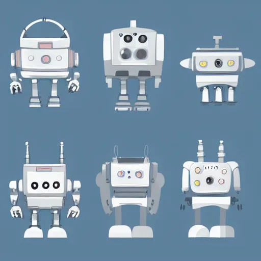 Prompt: cute!! robot centered minimal pastel concept art by artstation vector