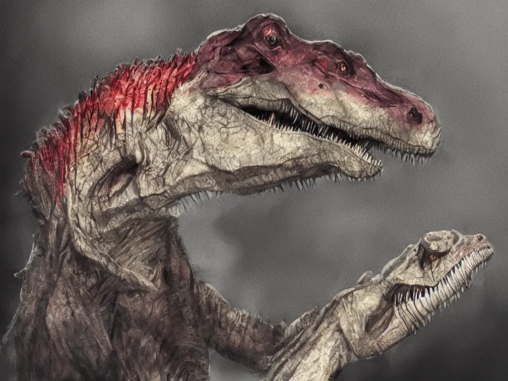 Prompt: tyrannosaurus rex holding an iphone, photorealistic