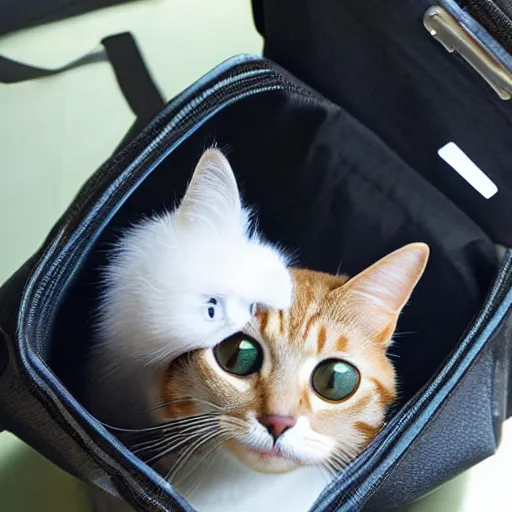 Image similar to cat in bag,