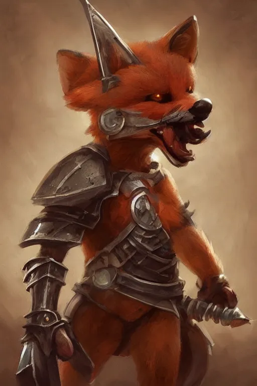 Image similar to cute little anthropomorphic foxy knight wearing a cape and a crown, tiny, small, miniature fox, baby animal, short, pale blue armor, cute and adorable, pretty, beautiful, DnD character art portrait, matte fantasy painting, DeviantArt Artstation, by Jason Felix by Steve Argyle by Tyler Jacobson by Peter Mohrbacher, cinematic lighting