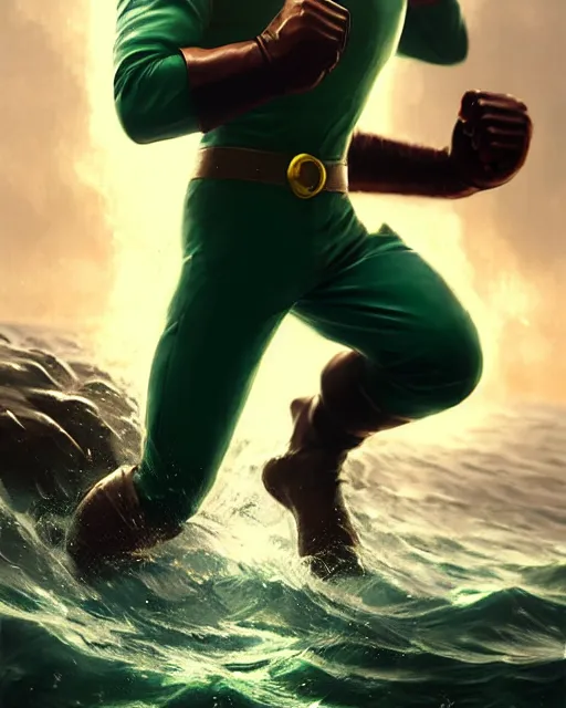 Image similar to gigachad luigi fighting like one punch man in ocean, fantasy character portrait, ultra realistic, full body concept art, intricate details, highly detailed by greg rutkowski, ilya kuvshinov, gaston bussiere, craig mullins, simon bisley