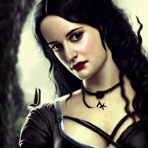 Image similar to portrait of a young eva green as yennefer from the witcher