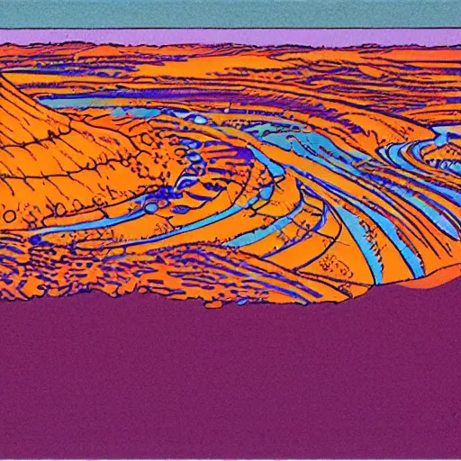 Prompt: illustration of Gran Canaria, Jean Giraud Moebius