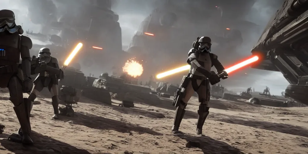 Image similar to screenshot of rebel soldier, on sullust, ea star wars battlefront 2015