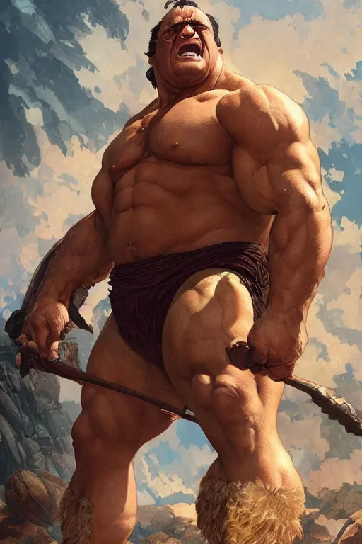 Image similar to hulking herculean barbarian danny devito, masterpiece, intricate, elegant, highly detailed, digital painting, artstation, concept art, smooth, sharp focus, illustration, art by artgerm and greg rutkowski and alphonse mucha and uang guangjian and gil elvgren and sachin teng, symmetry!!
