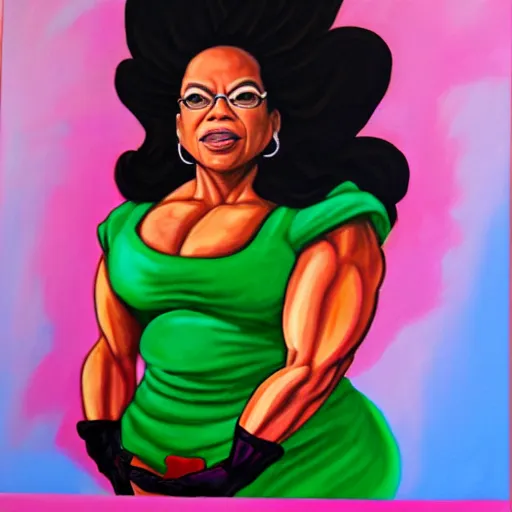 Image similar to Super Saiyan Oprah, painting