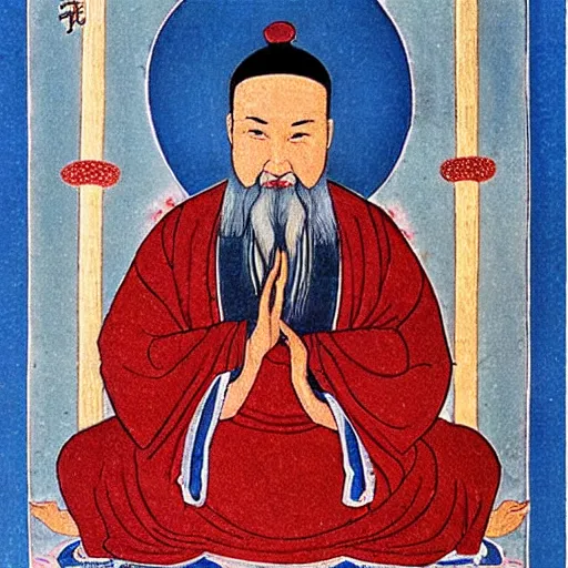Image similar to beautiful depiction of an ancient taoist monk of china