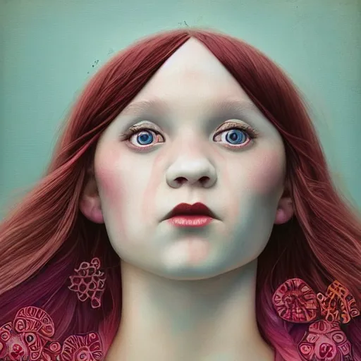 Image similar to Stockholm city portrait, albino girl, Pixar style, by Tristan Eaton Stanley Artgerm and Tom Bagshaw.