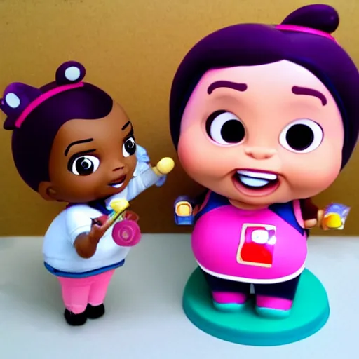 Prompt: fat doc mcstuffins eating mcdonald's, cartoon, extremely detailed, realistic